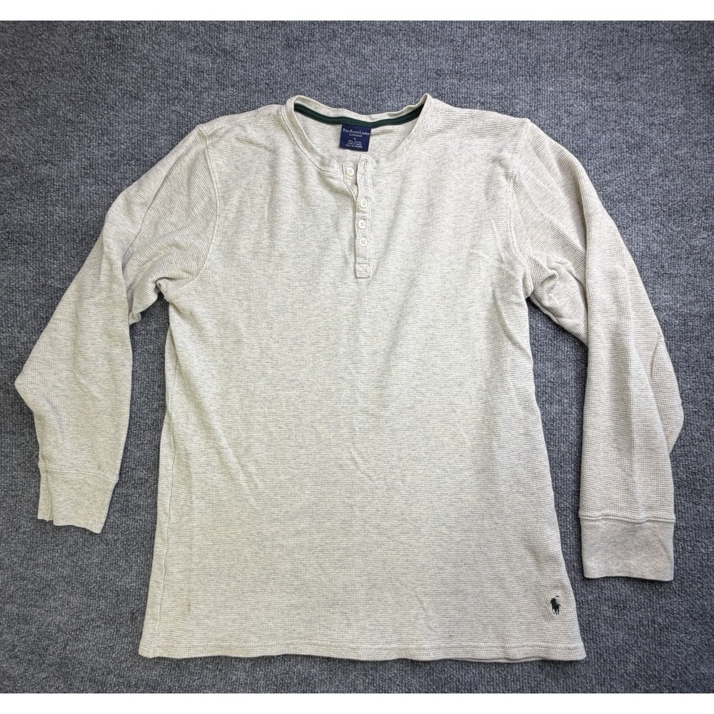 Polo Ralph Lauren Sleepwear Long Sleeve Henley 100% Cotton Gray Size XL